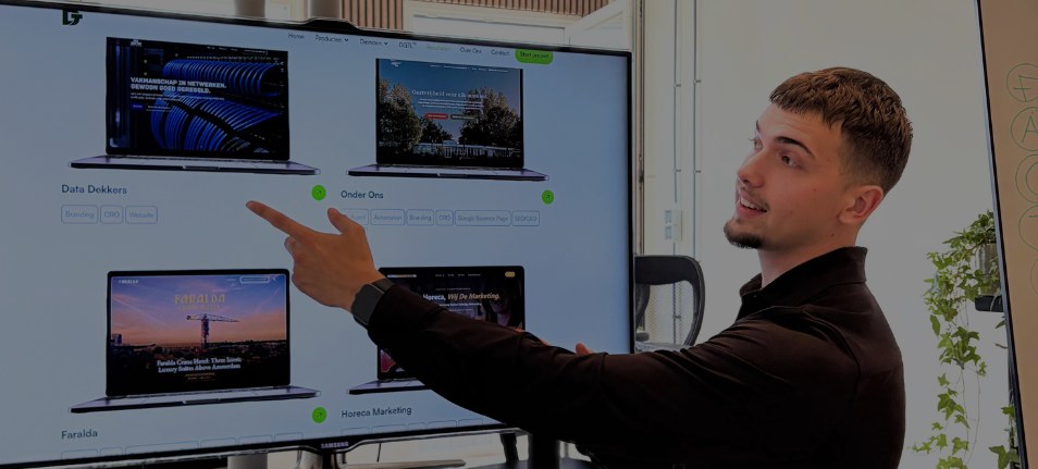 Opgeleverde websites van Digitale Timmerman op een scherm