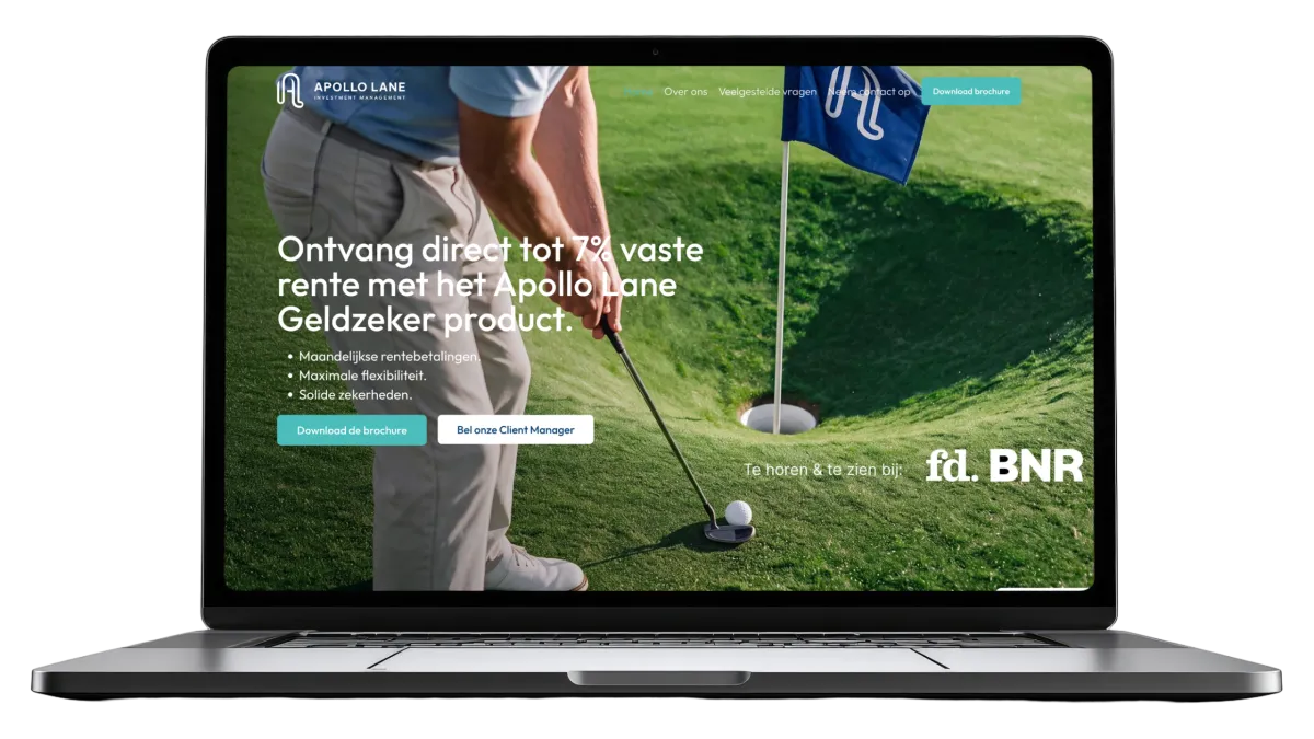 Website van Apollo Lane, gemaakt door De Digitale Timmerman