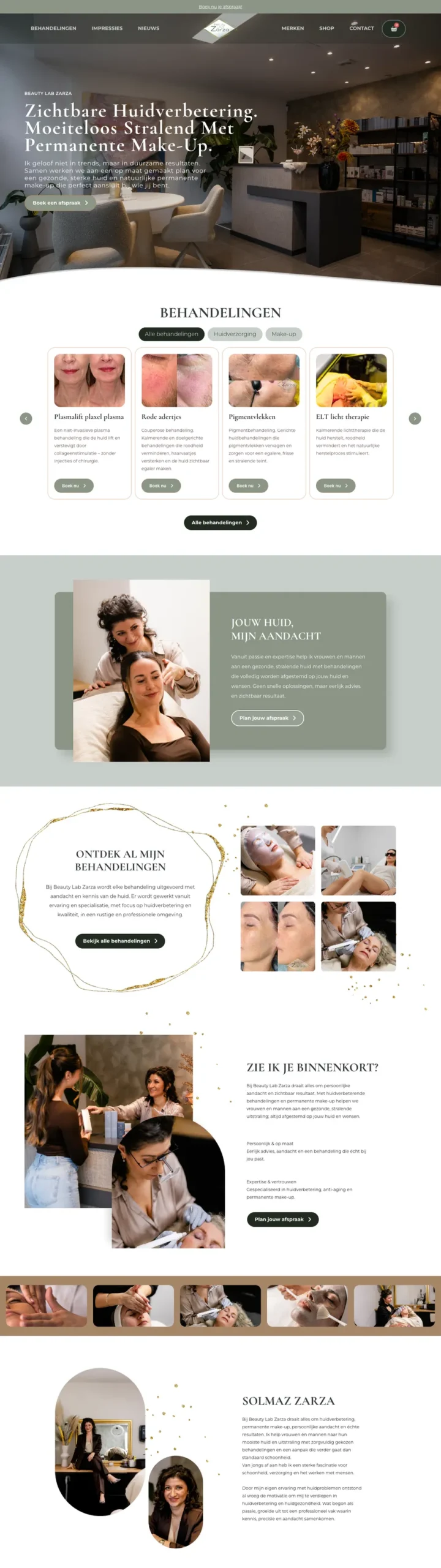 Webshop van Beautylab Zarza, gemaakt door De Digitale Timmerman