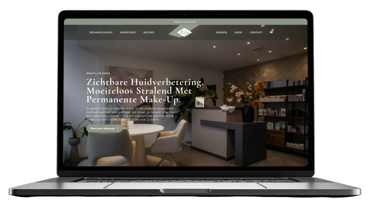 Website van Beautylab Zarza, gemaakt door De Digitale Timmerman