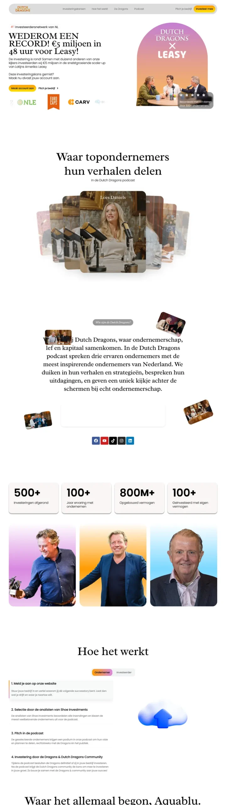 Website van Dutch Dragons, gemaakt door De Digitale Timmerman