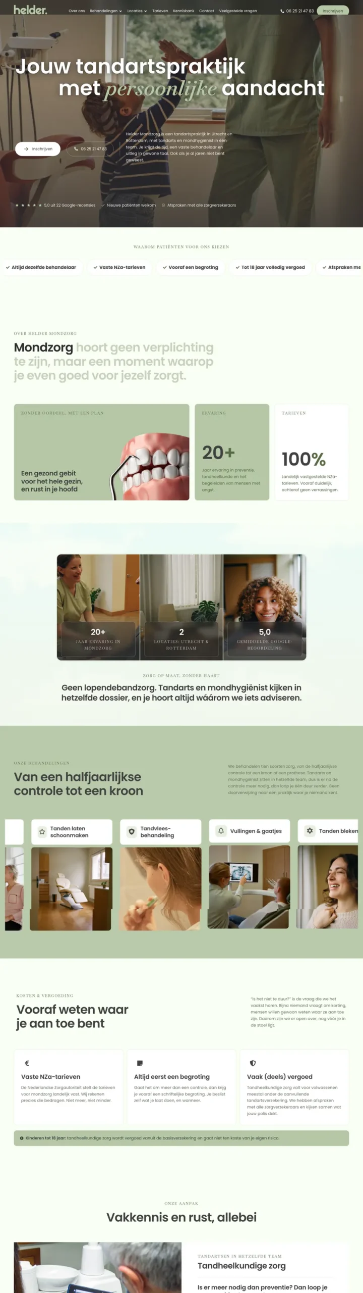 Website van Helder Mondzorg, gemaakt door De Digitale Timmerman