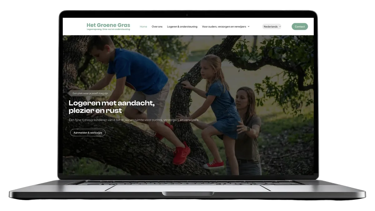 Website van Het Groene Gras, gemaakt door De Digitale Timmerman