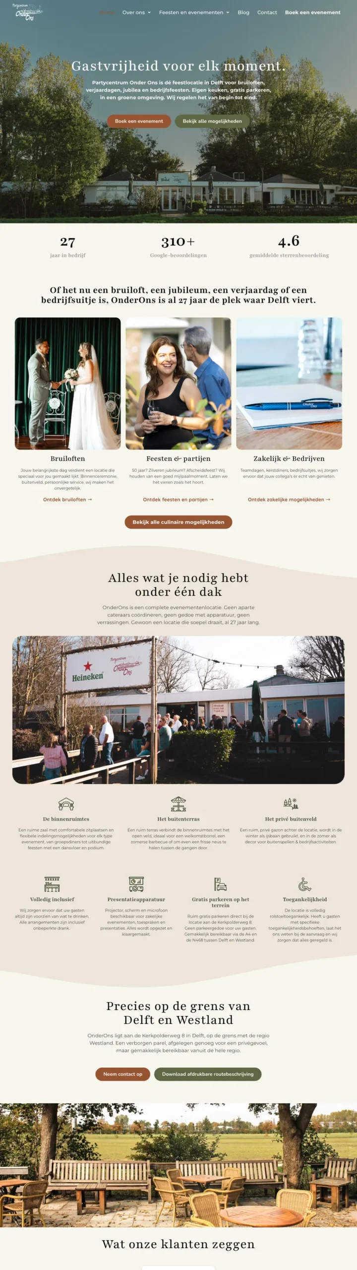 Website van Onder Ons, gemaakt door De Digitale Timmerman