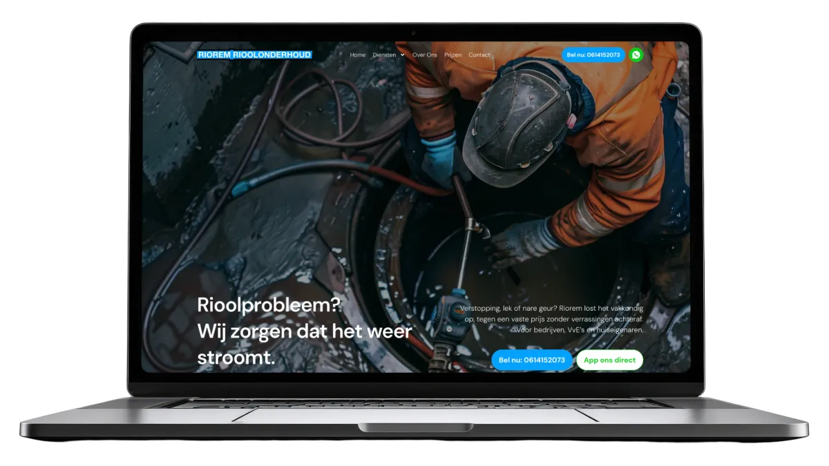 Website van Riorem, gemaakt door De Digitale Timmerman