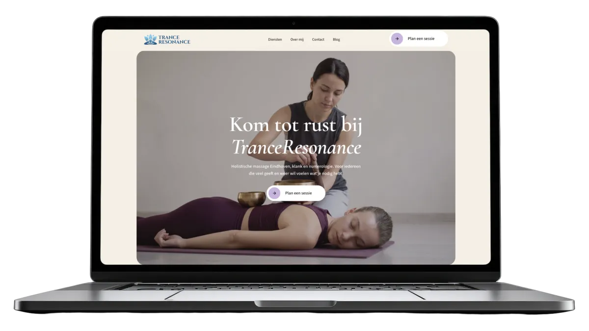 Website van Trance Resonance, gemaakt door De Digitale Timmerman