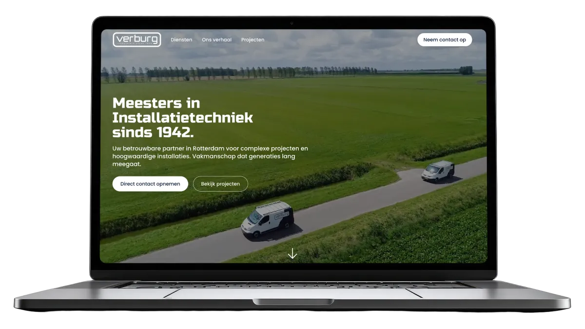 Website van Verburg Loodgieters, gemaakt door De Digitale Timmerman